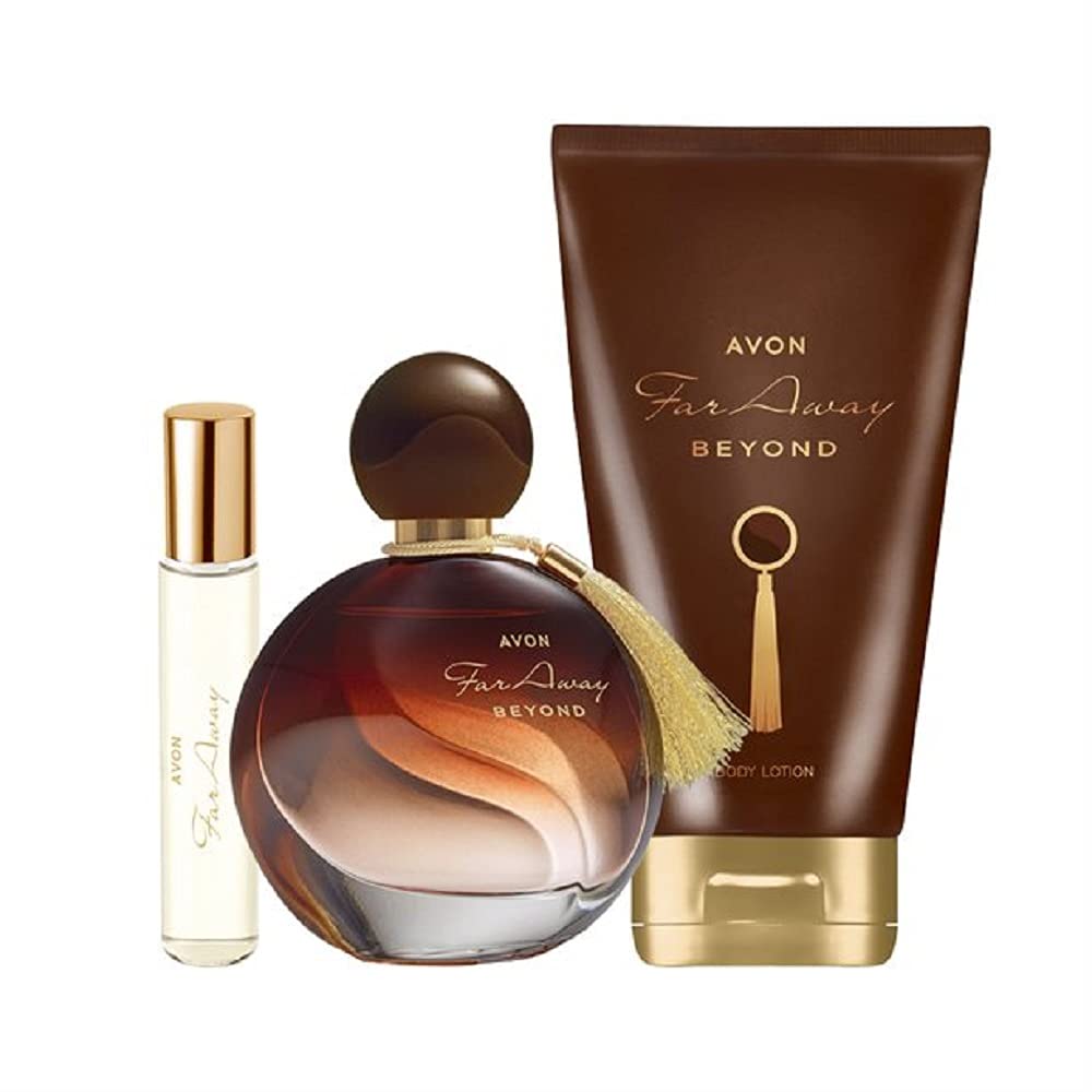 Avon Far Away Beyond Duft, bestehend aus Eau de Parfum, 50 ml, Bodylotion, 150 ml und b枚rsenspray, 1