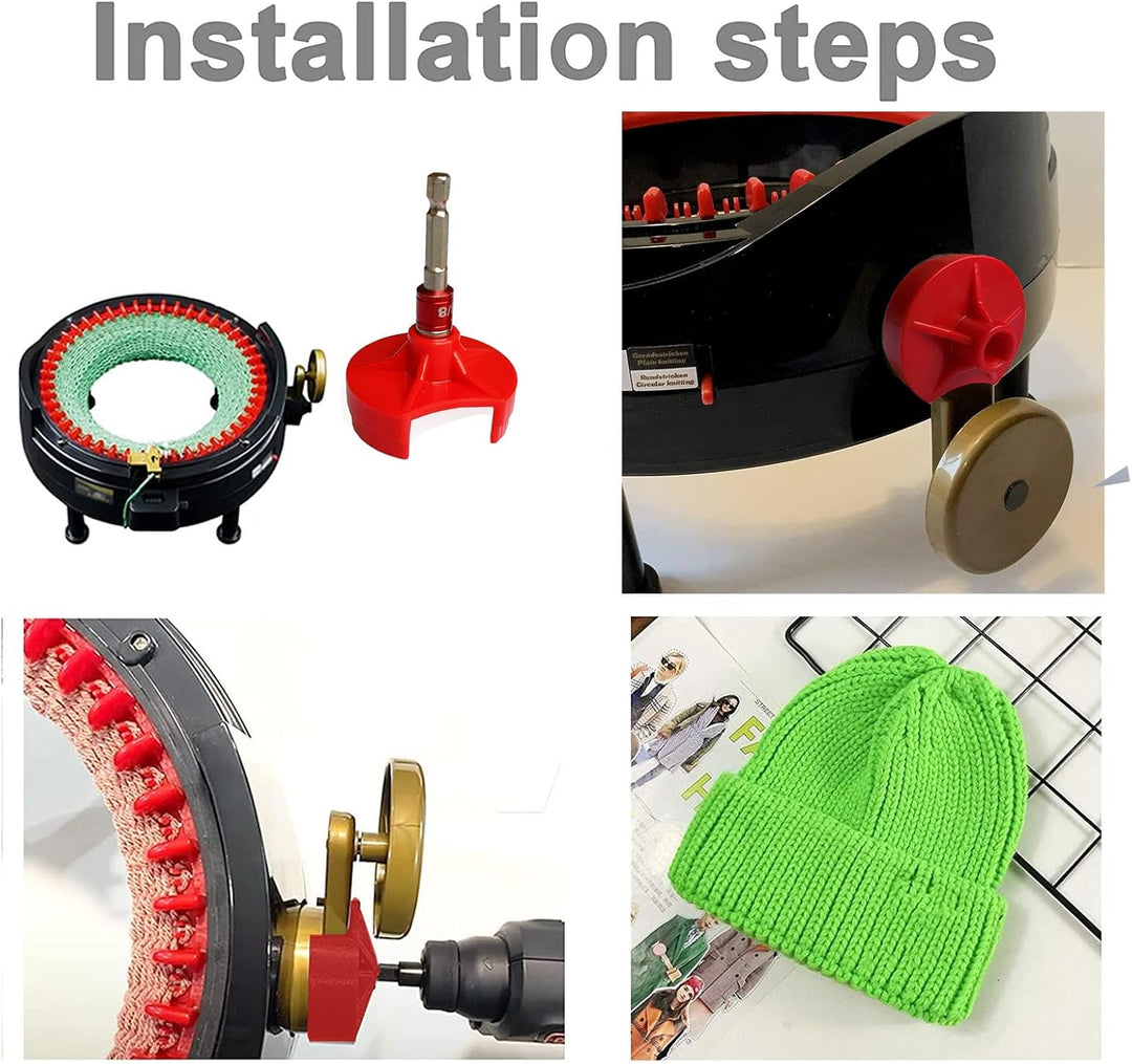 JILINWEI 1 x abnehmbarer Garnspanner-Adapter, 1 x Schnellstrick-Netzadapter mit 1 x Sechskant-Stahl-