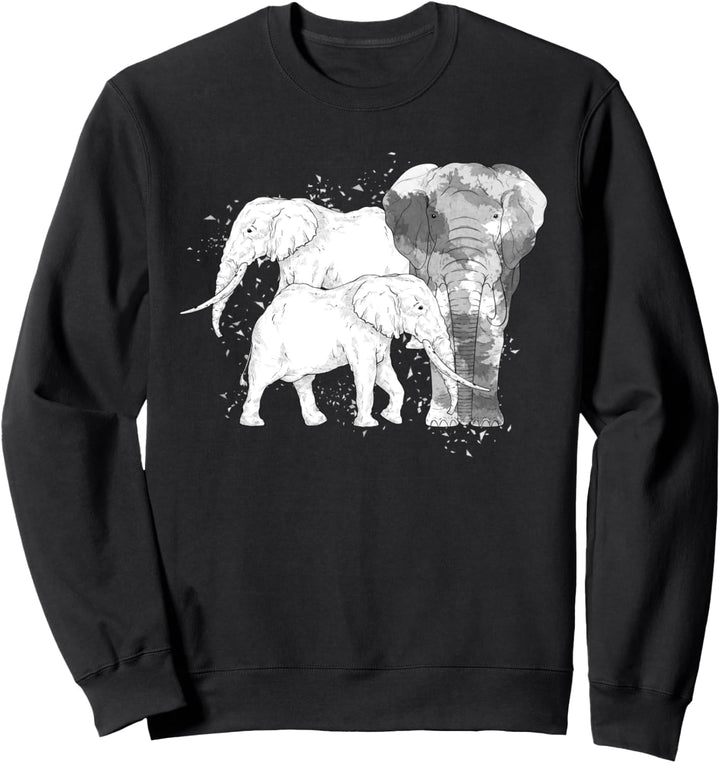 Elefanten Familie Afrika Tier Geschenk Tiermotiv Elefant Sweatshirt