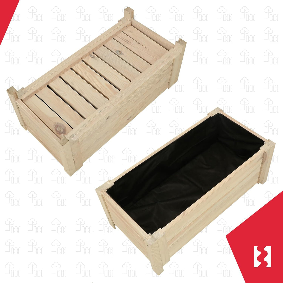 KOTARBAU® Blumenkasten - 79 x 39 x 30 cm - Pflanzkasten mit Vlies - Pflanzkübel gross aussen - Balko