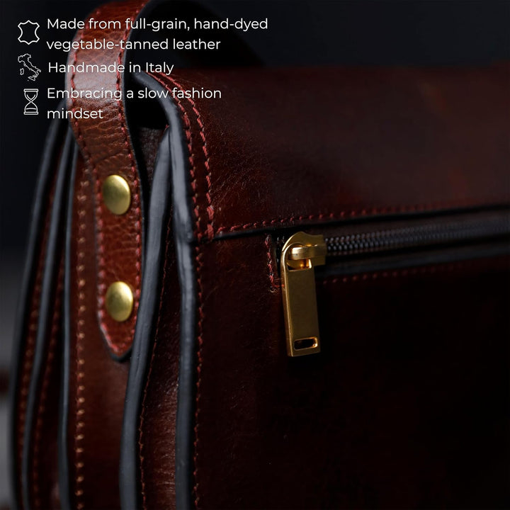Time Resistance Leder Umhängetasche Damen - Messenger Bags - Arbeitstasche Damen - Schultertasche -