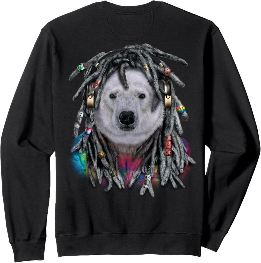 Eisbär mit Reggae-Dreadlocks-Haaren Sweatshirt