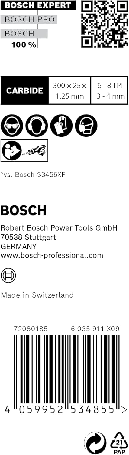 Bosch Professional 10x Expert ‘Multi Material’ S 1256 XHM Säbelsägeblatt (für Gusseisen, Länge 300 m