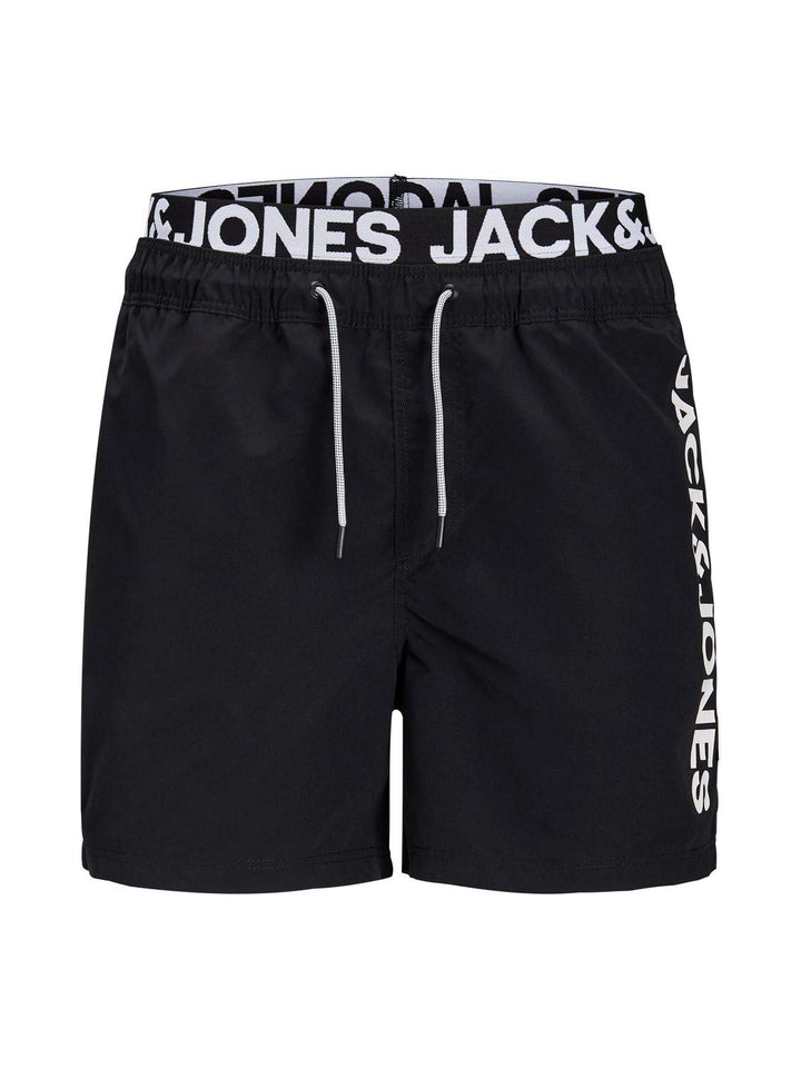 JACK &amp; JONES Herren Badehose Badeshort SPLICELOGO S M L XL XXL Schwarz Rot Orang L Black Beauty, L B
