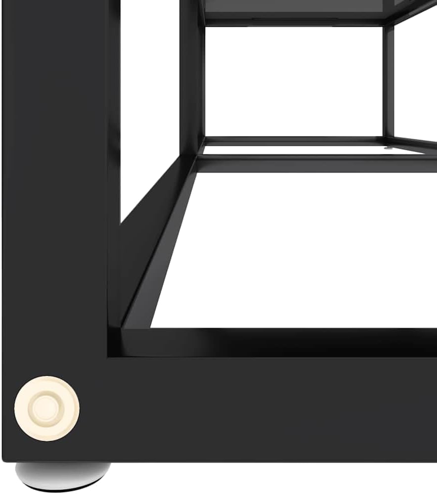 vidaXL TV-Schrank Schwarz 140x40x40,5 cm Hartglas Schwarz 140 cm, Schwarz 140 cm