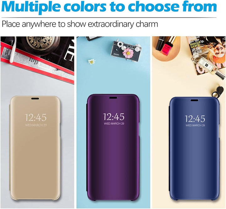für Samsung S26 Ultra Hülle Clear View Spiegel Handyhülle für Samsung Galaxy S26 Ultra Flip Case Han