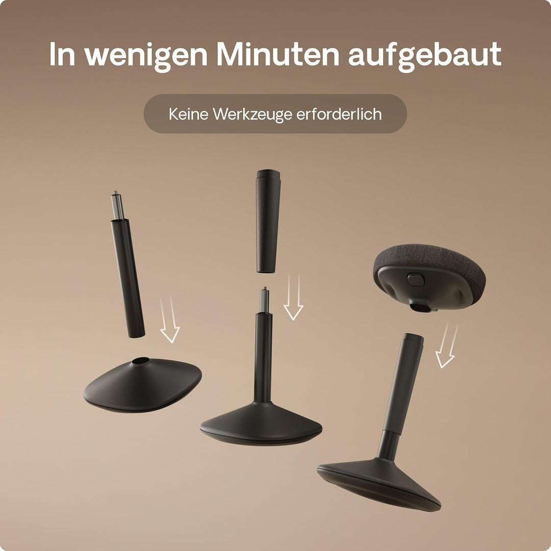 Desktronic Ergonomischer Stehhocker höhenverstellbar (57–82 cm) – Wackelhocker 37 cm Durchmesser, 36