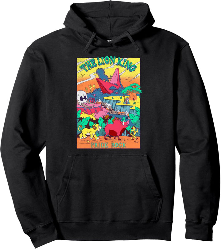 Disney The Lion King Neon Cartoon Poster Pullover Hoodie