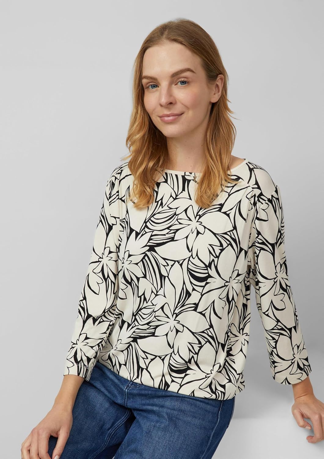 s.Oliver 3/4-Arm Shirt im O-Shape 44 99a4_helles Beige, 44 99a4_helles Beige