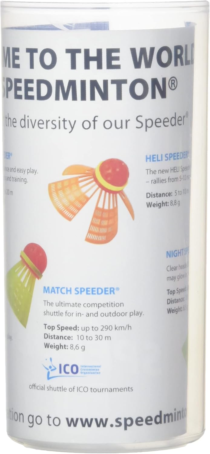 Speedminton FUN Set - Alternative zu Beachball/Federball inkl. 2 HELI Speeder für Strand, Park, Gart