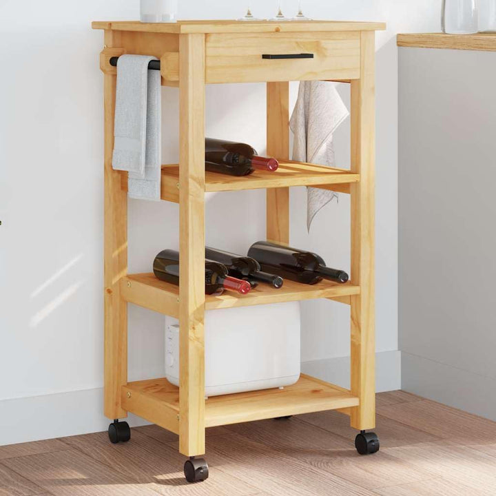 vidaXL Küchenwagen, Servierwagen mit viel Stauraum, Beistellwagen für Küche Wohnzimmer Badezimmer, T