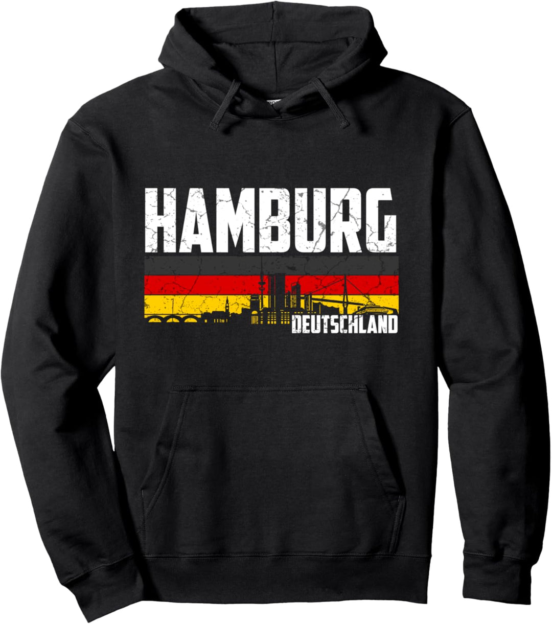 Mein Hamburg Skyline Deutschland Heimat Stadt Souvenir Pullover Hoodie