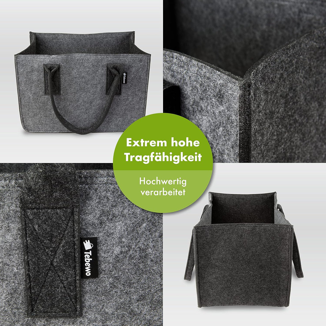 Tebewo 2er-Set Filztasche - praktische Einkaufstasche im Doppelpack - Shopping Bag - Einkaufskorb au
