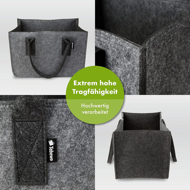 Tebewo 2er-Set Filztasche - praktische Einkaufstasche im Doppelpack - Shopping Bag - Einkaufskorb au