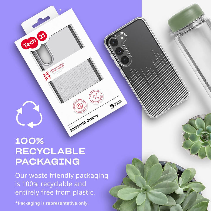 Tech 21 Evo Sparkle Schutzhülle für Samsung Galaxy S23 – Sparkle Rain Kratzfeste Handyhülle mit 3,6