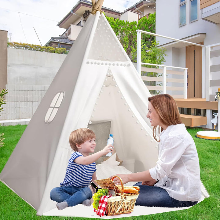 Lifemaison Tipi Zelt Kinder,Spielzelt Tippi Kinderzelt Kinderzimmer Teepee Indianerzelt Outdoor Indo