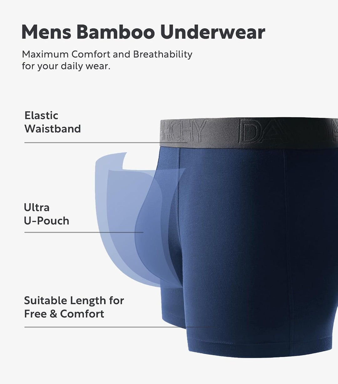 DAVID ARCHY Herren Boxershorts Mehrfachpack, Stretcken Klassischer Retroshorts, Unterhosen Männer, B