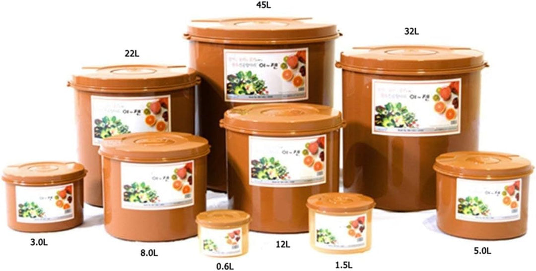 E-Jen Premium Kimchi, Sauerkraut Container Probiotische Gärung mit innerem Vakuumdeckel rund 0.8 gal