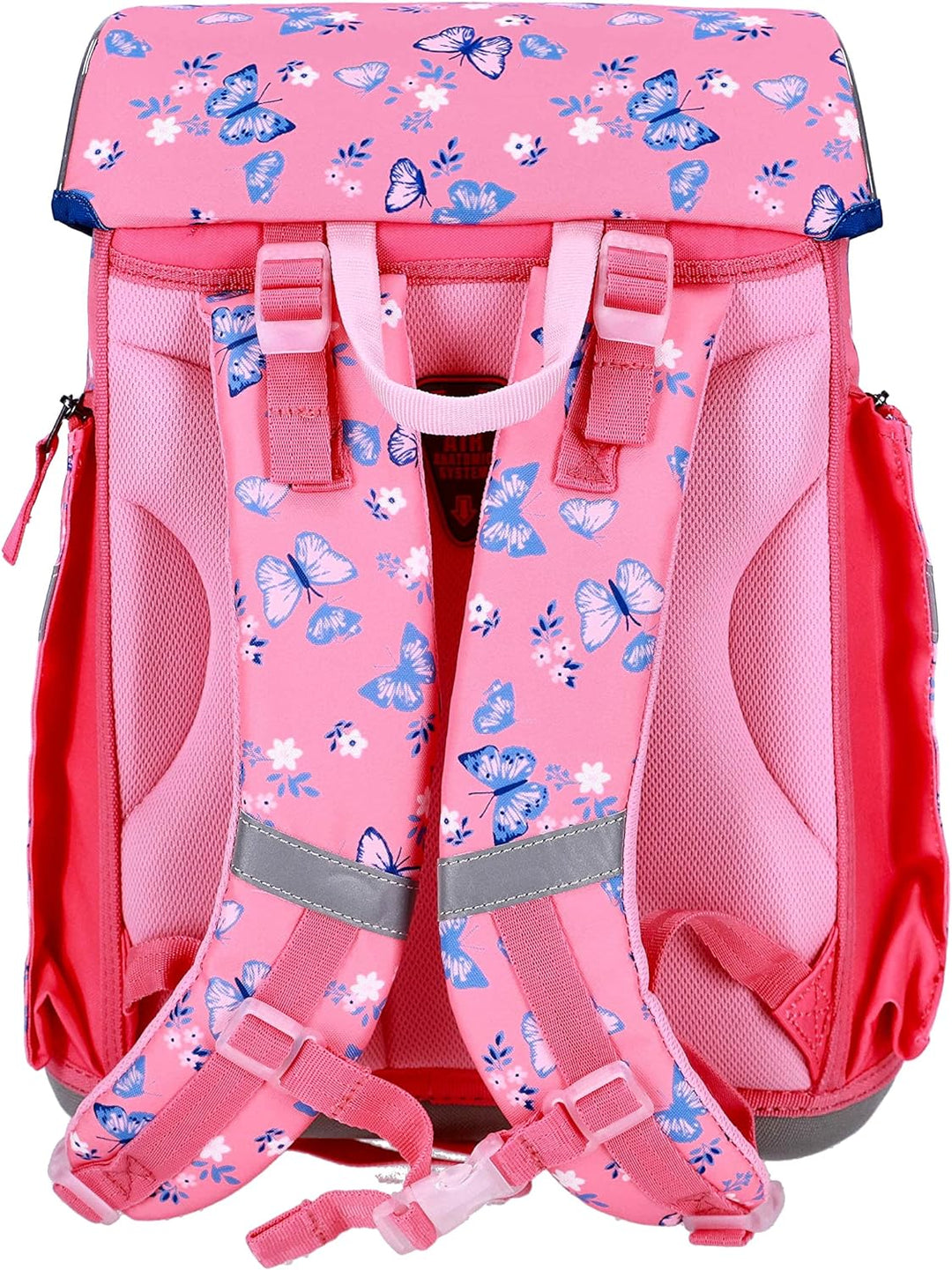 SCOOLSTAR Schulranzen Schmetterling für Mädchen| Tornister Schulrucksack Schultasche für Grundschule