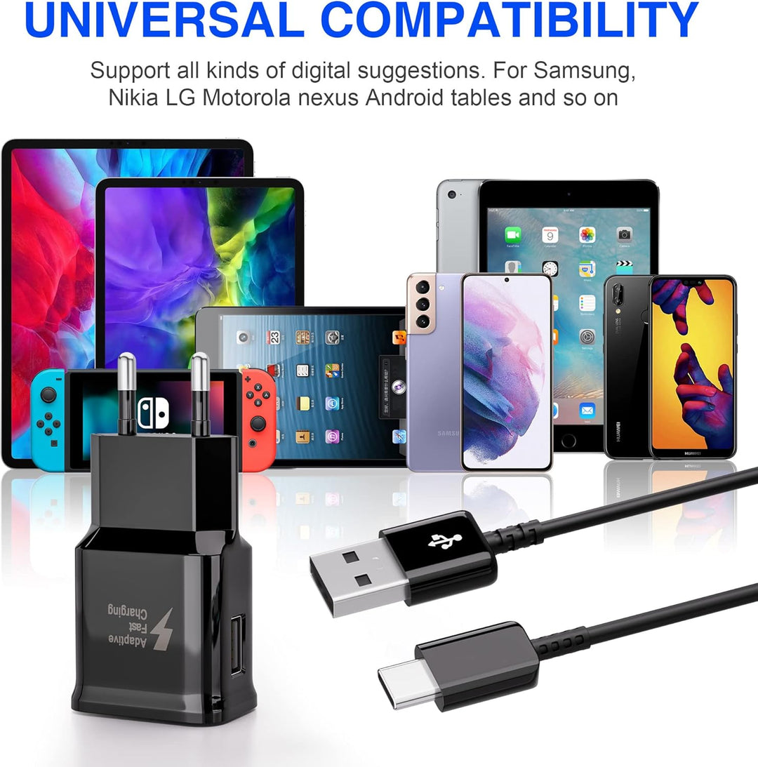2-Pack USB Ladegerät Stecker, Schnellladegerät Netzteil mit USB C Original Ladekabel Kompatibel mit