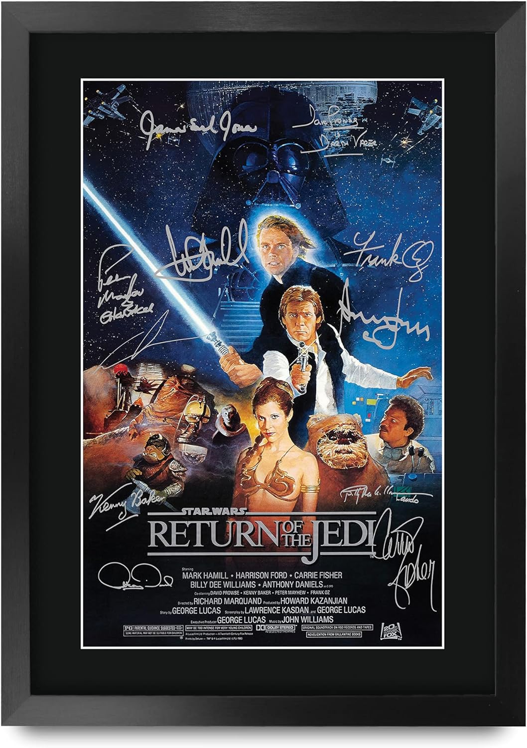 HWC Trading Star Wars Return Of The Jedi A3 Gerahmte Signiert Gedruckt Autogramme Bild Druck-Fotoanz