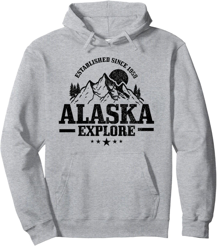 Alaska Est. 1959 Vintage Berge Outdoor USA Souvenir Pullover Hoodie