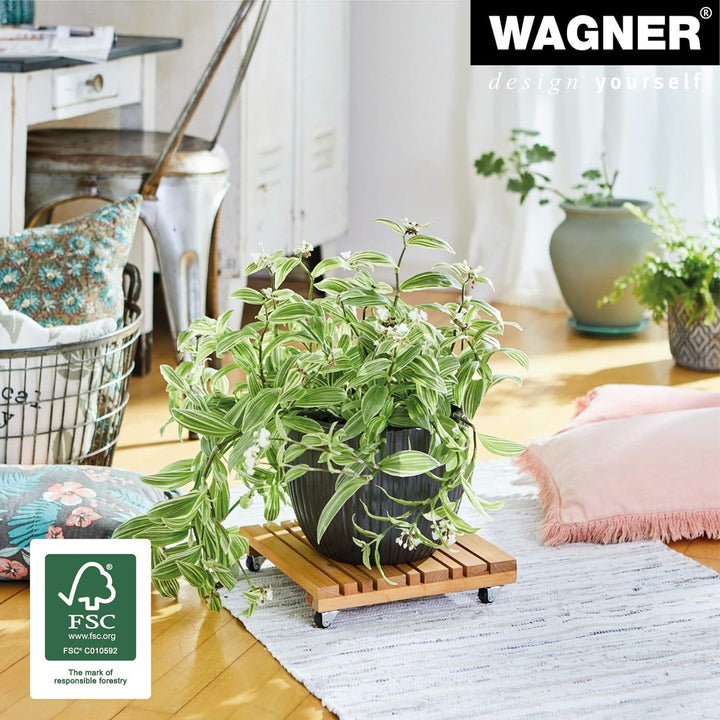 Wagner Pflanzenroller FENG Shui 28 x 28 x 5,5 cm I Pflanzenroller für Innenbereich I Blumenroller au