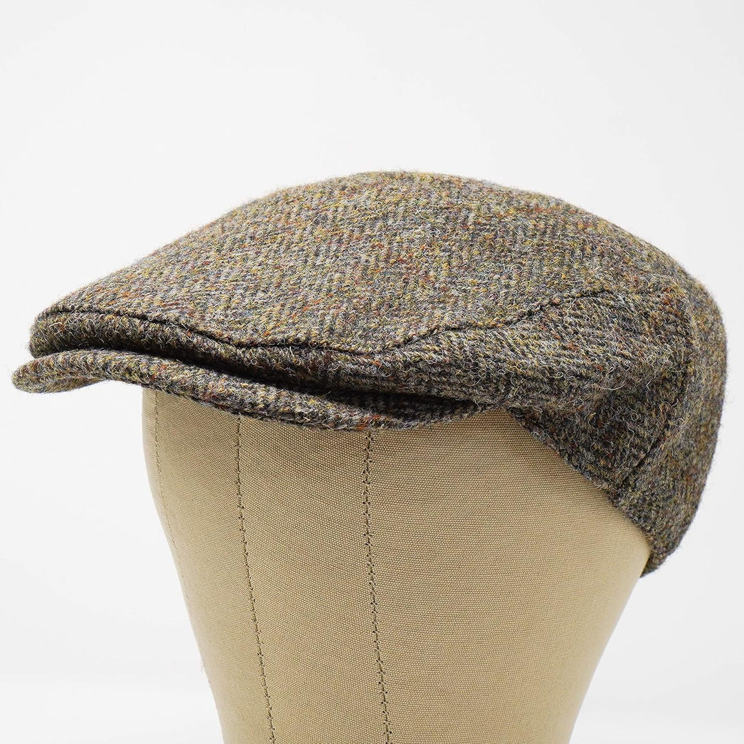 Borges & Scott Nevis Schirmmütze – Schiebermütze aus 100% handgewebter Wolle - Harris Tweed - wasser