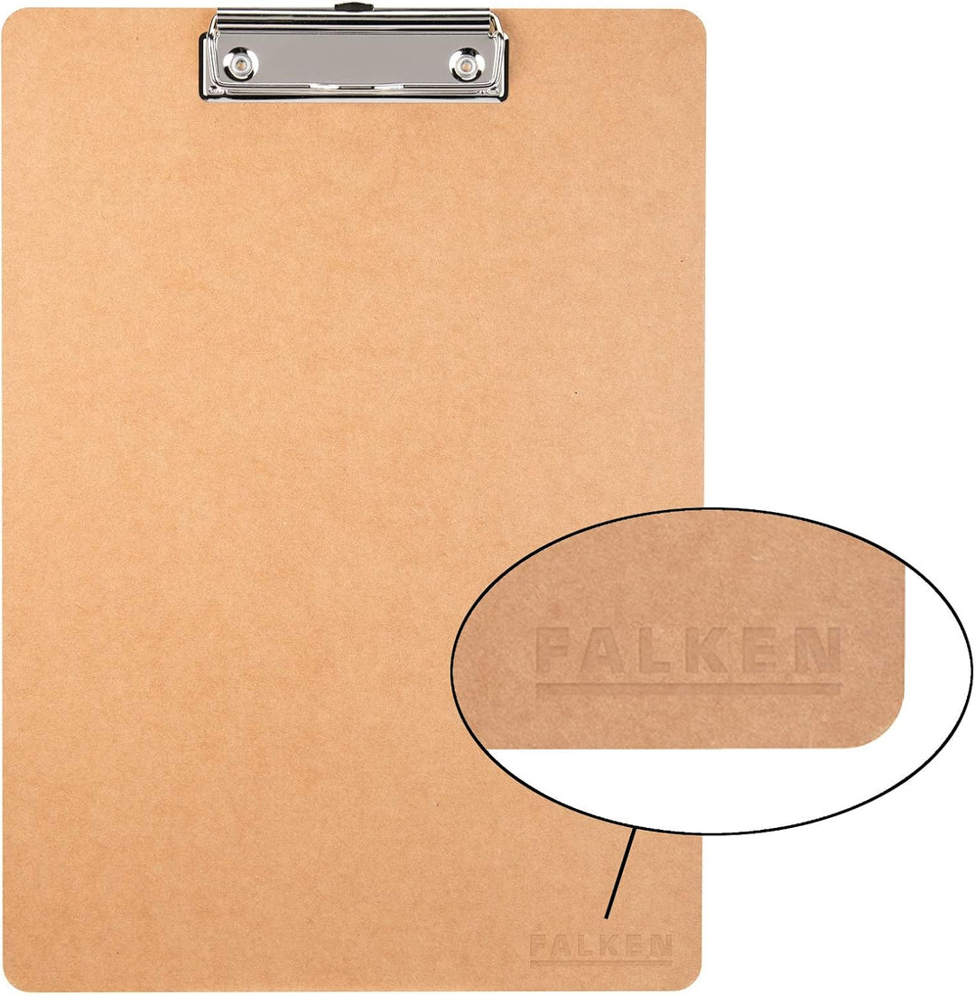Original Falken 10er Pack Vegan-Klemmbrett Pure Nature. Made in Germany. DIN A4 Braun Ideal für Inve