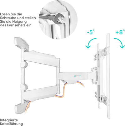 ONKRON Universal Fernsehhalterung Wand für 40-75 Zoll TV bis zu 45,5 kg - Halterung Fernseher Aufhän