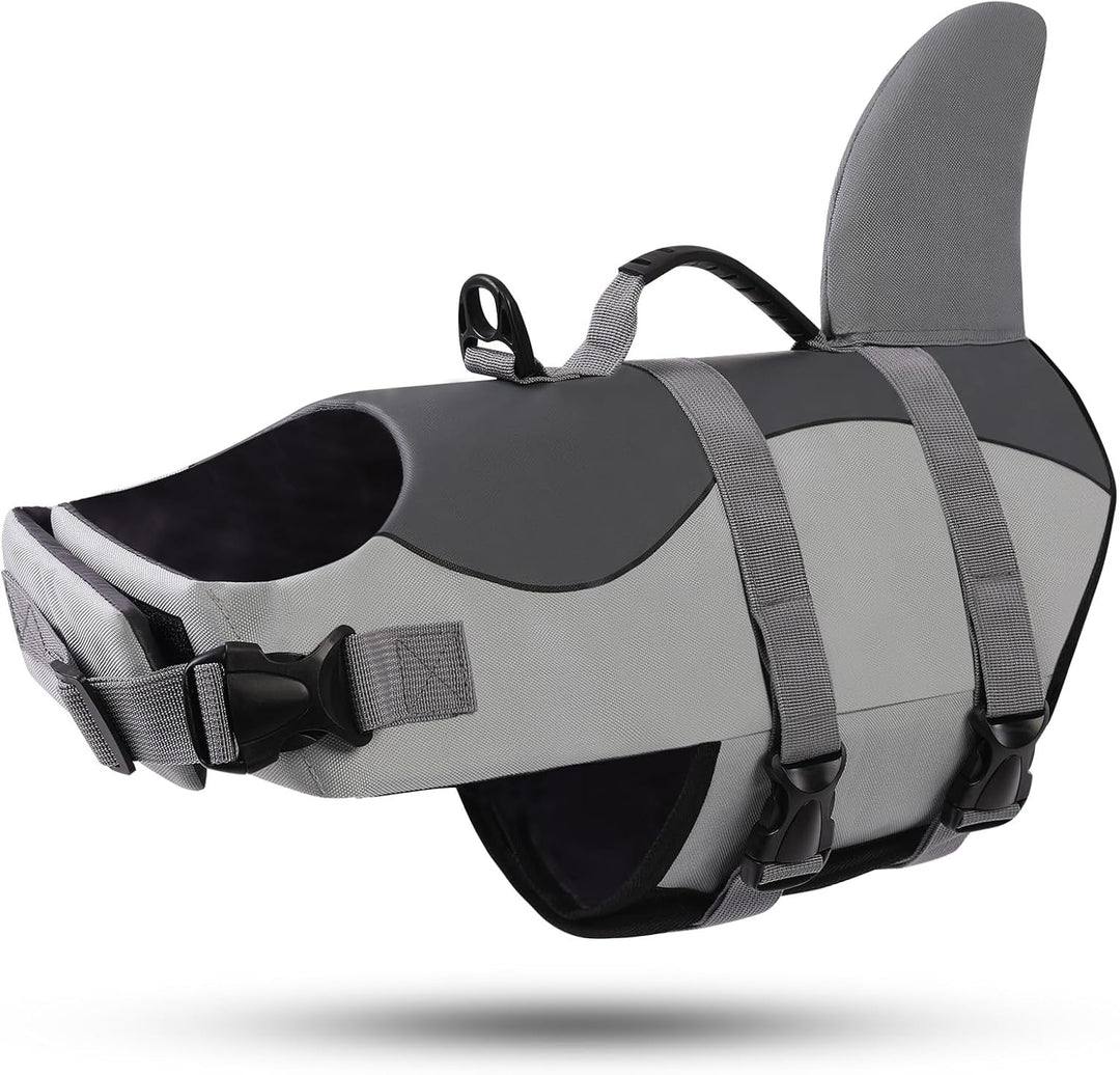 ASENKU Schwimmweste Hund, Hunde Rettungsweste zum Schwimmen, Bootfahren, Hunde Hai Schwimmwesten, Hu