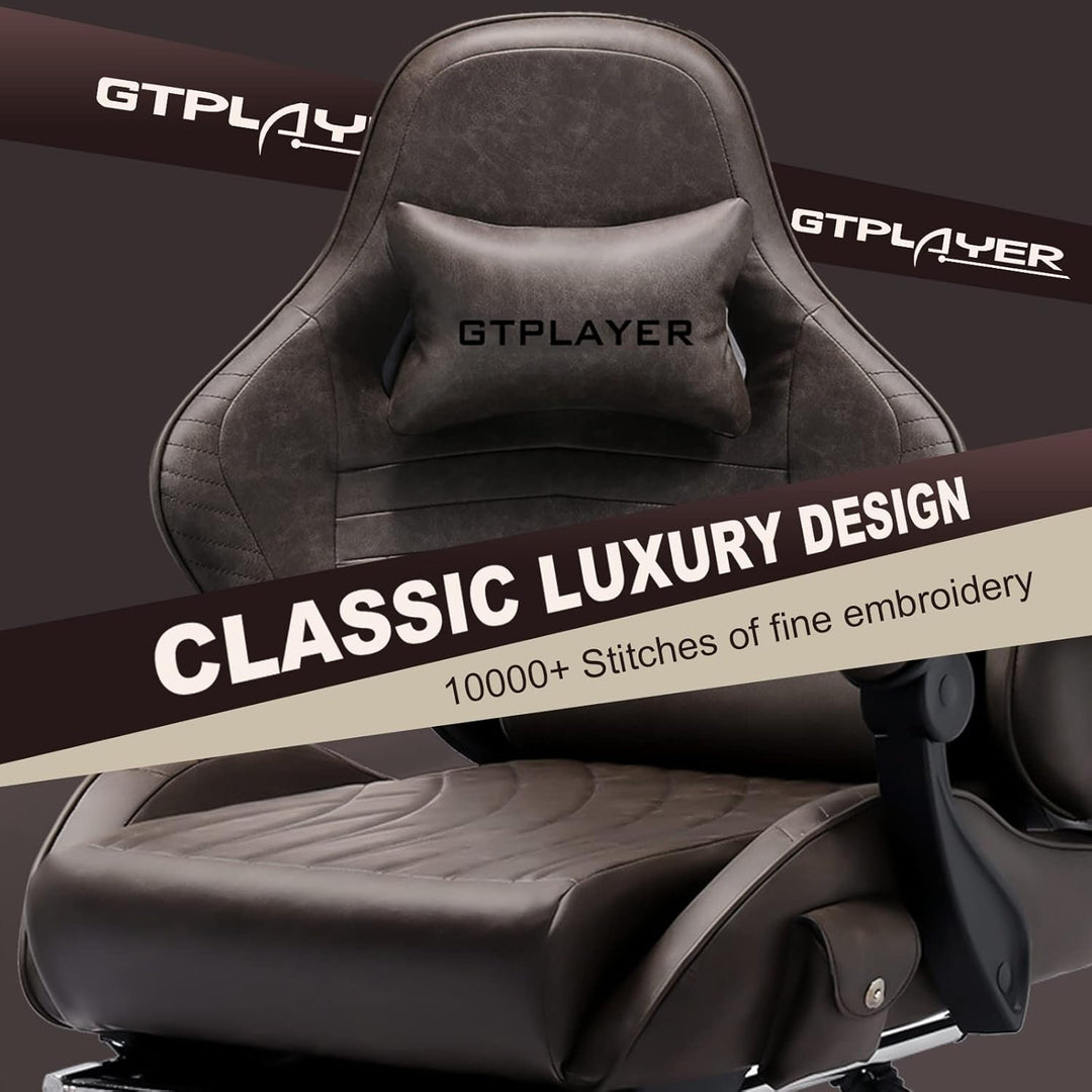 GTPLAYER Gaming Stuhl, Ergonomischer Gaming Sessel Schreibtischstuhl PC Gamer Racing Stuhl mit Fusss