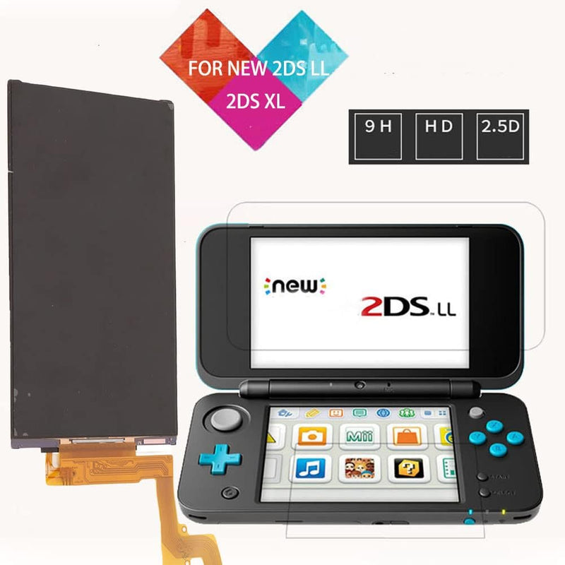 Cuifati Ersatzbildschirm für das Neue 2DS XL LL, Top-LCD-Bildschirm-Reparatursätze 2DS-Spielekonsole