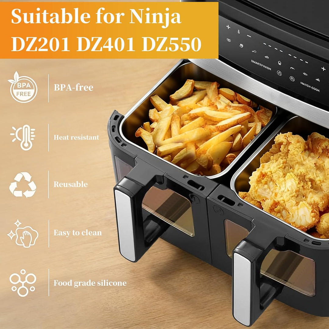 Airfryer Zubehör Set, Edelstahl 304 Auflaufform & Grillroste für Ninja AF400EU, AF451EU, AF500EU, DZ