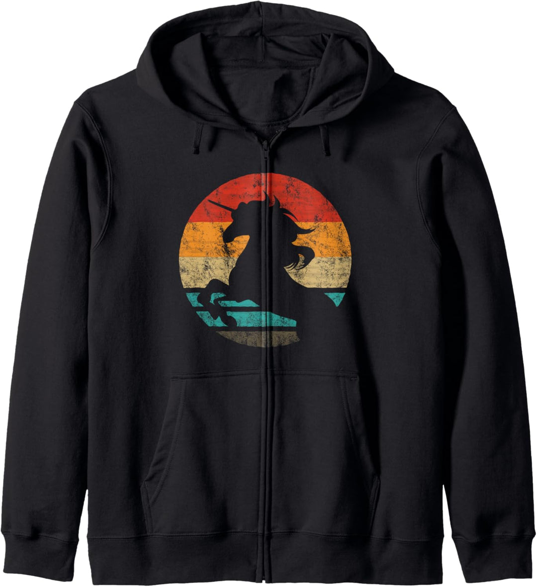 Einhorn Retro Style Vintage Kapuzenjacke