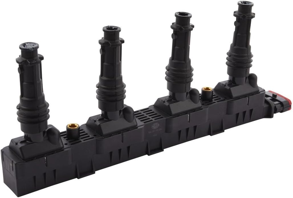 HELLA 5DA 358 000-201 Zündspule - 12V - 6-polig - inkl. Zündkerzenstecker - geschraubt