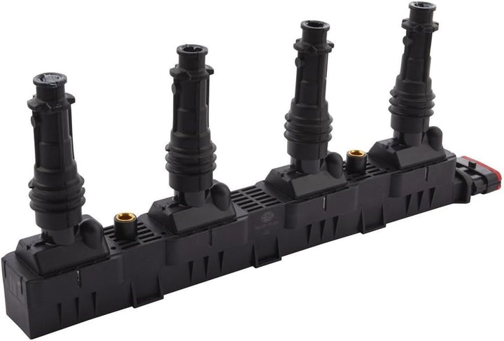 HELLA 5DA 358 000-201 Zündspule - 12V - 6-polig - inkl. Zündkerzenstecker - geschraubt