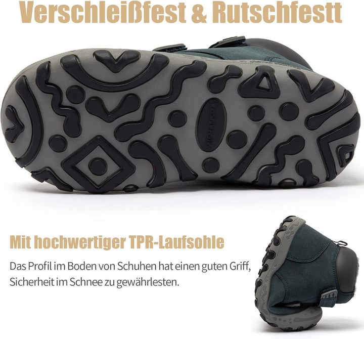 Mishansha Kinder Winterschuhe Gefüttert Winterstiefel für Jungen Mädchen Gr.24-38 29 EU Blau, 29 EU