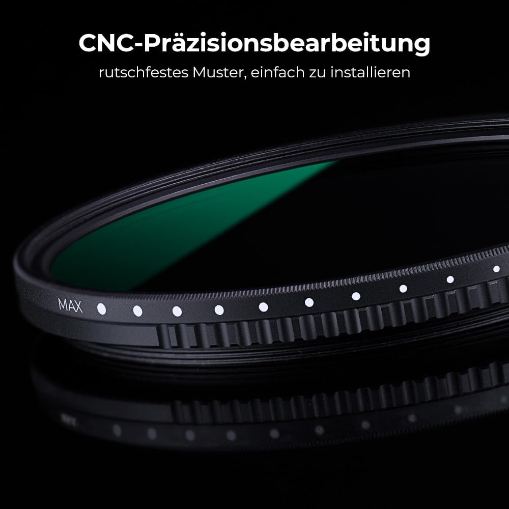 K&amp;F CONCEPT Variabler ND Filter 58mm ND8- ND2000 Graufilter (3-11 Blenden) | Optikglas mit 24-lagige