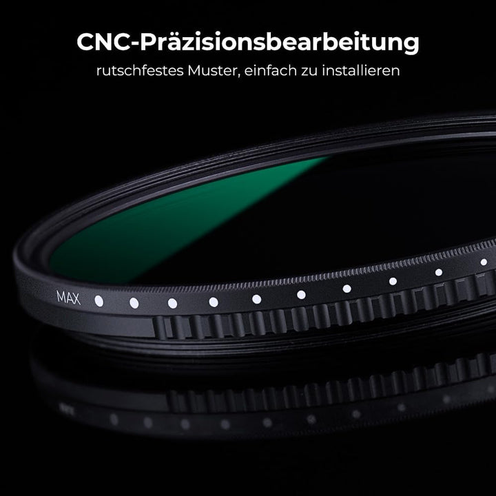 K&amp;F CONCEPT Variabler ND Filter 58mm ND8- ND2000 Graufilter (3-11 Blenden) | Optikglas mit 24-lagige