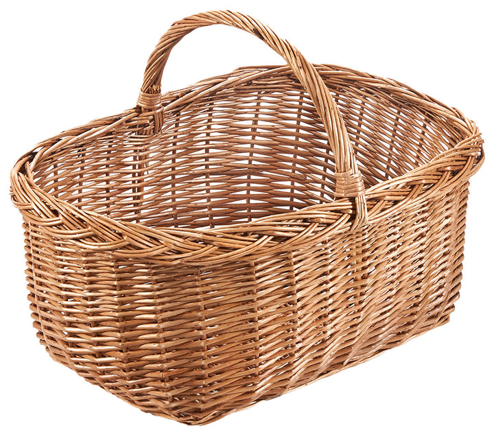 Kobolo Einkaufskorb LEON aus gekochter Weide 45x32x34 cm Braun