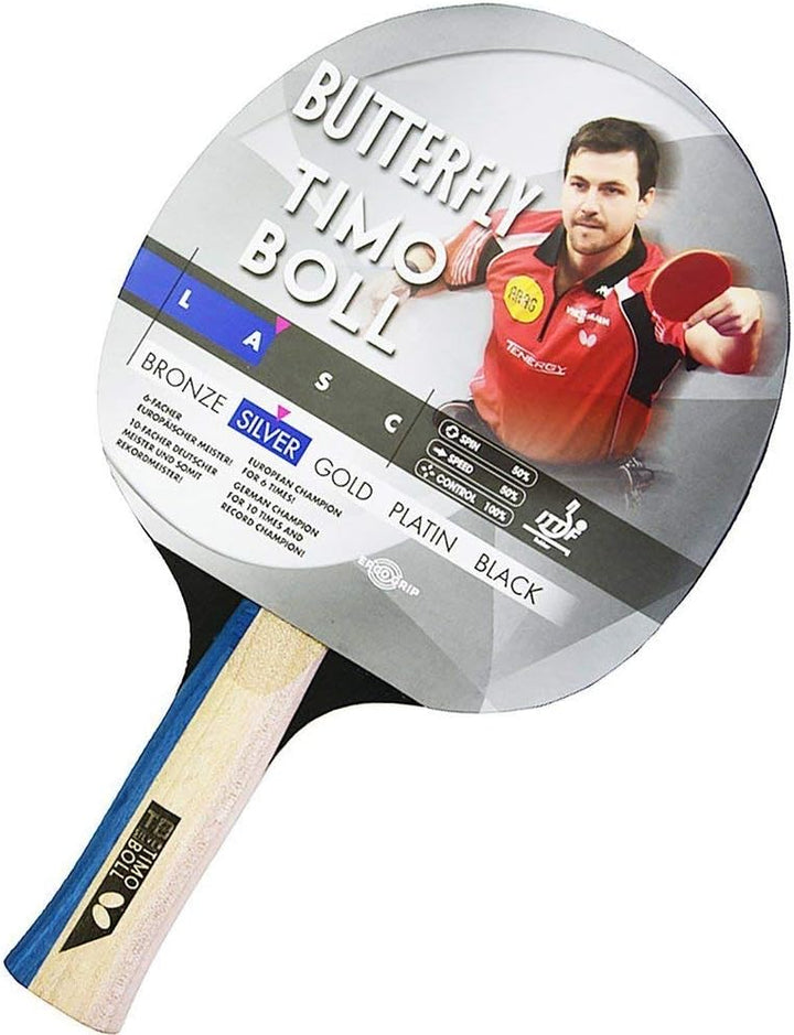Butterfly Timo Boll Tischtennisschläger - ITTF zugelassen Silver, schwarz-silver 85015, Silver, schw