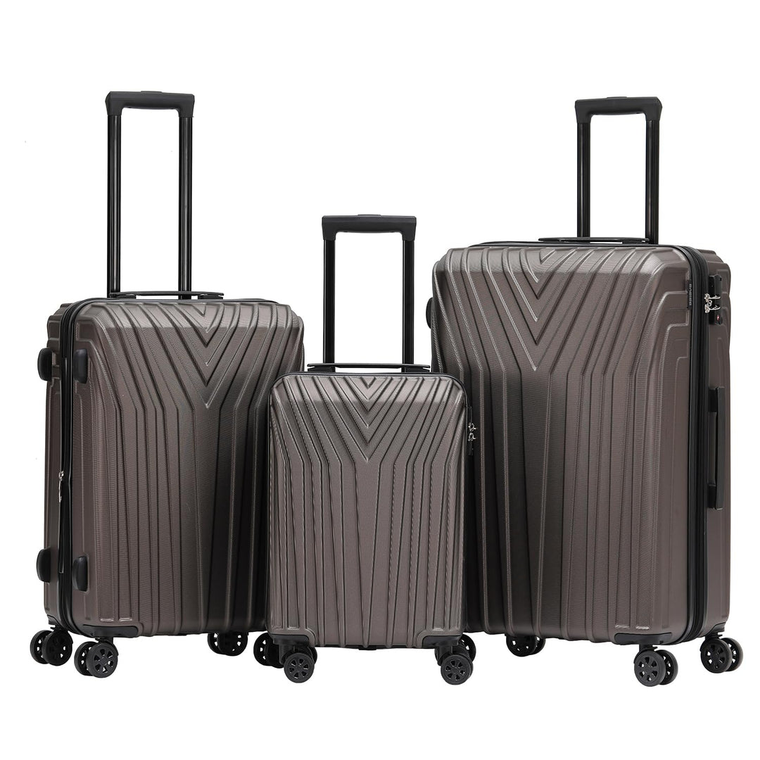 BEIBYE Kofferset Rollkoffer Koffer Hartschale,TSA Schloss, Zwillingsrollen, Erweiterung (Coffee, Set