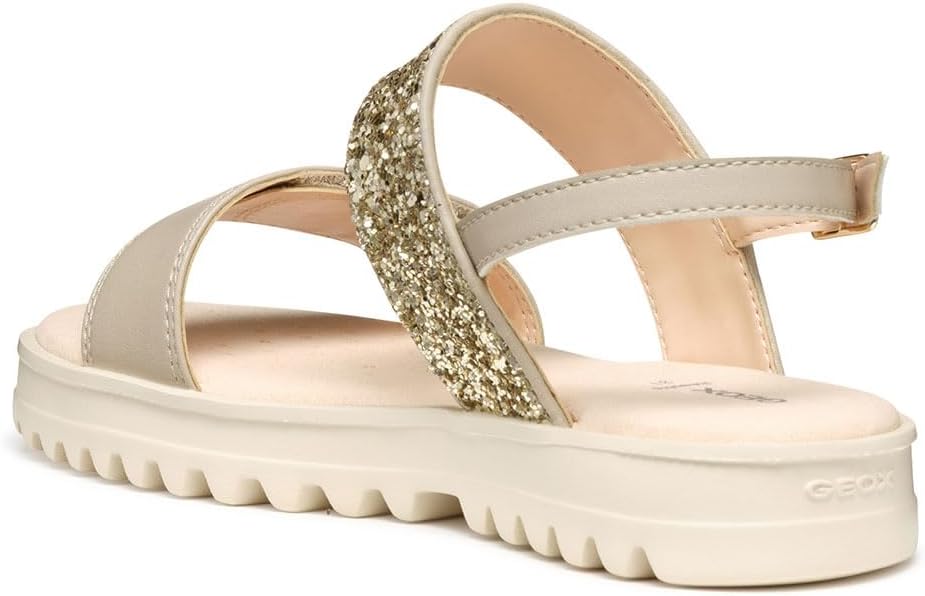 Geox Mädchen J Sandal Coralie GirSandal 28 EU Beige Platinum, 28 EU Beige Platinum
