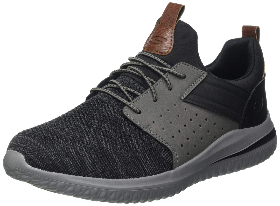 Skechers Herren Delson 3.0 Cicada Sneaker 39.5 EU Weit Schwarz Grau, 39.5 EU Weit Schwarz Grau