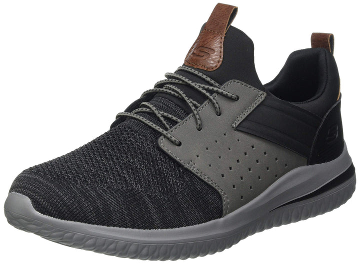 Skechers Herren Delson 3.0 Cicada Sneaker 39.5 EU Weit Schwarz Grau, 39.5 EU Weit Schwarz Grau