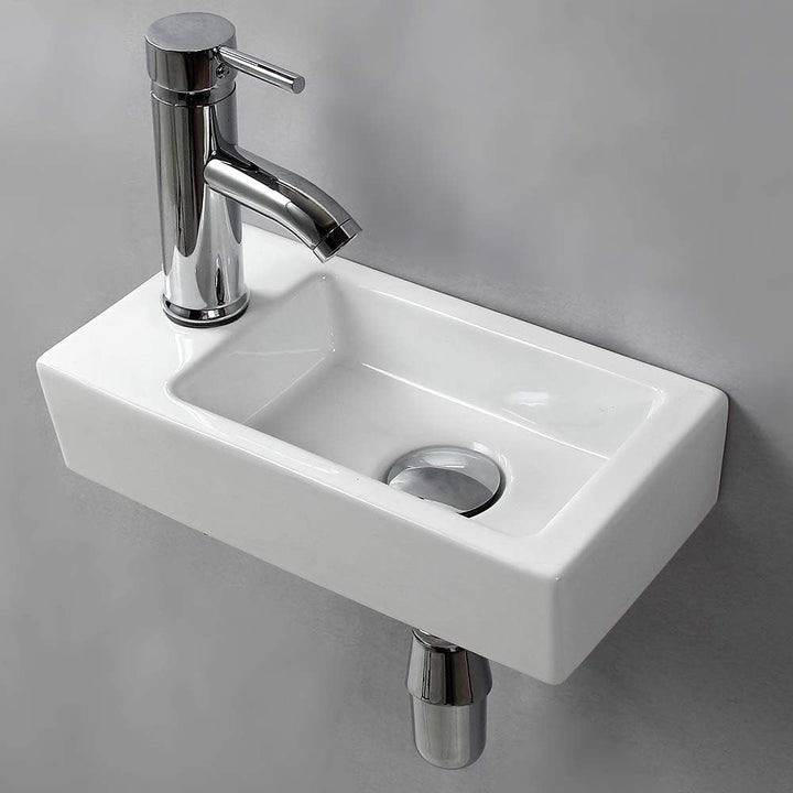 Waschbecken aus Keramik, Wandbefestigung, rechteckig, rechtshändig linke Hand Moderne, Moderne