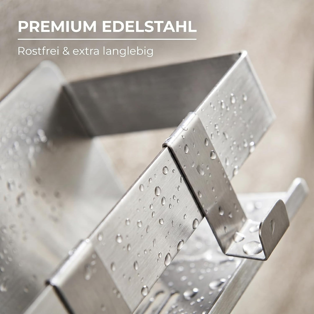 DEKAZIA® Duschablage ohne Bohren - Edelstahl Duschregal mit Shampoo Halterung für Dusche, Aufbewahru
