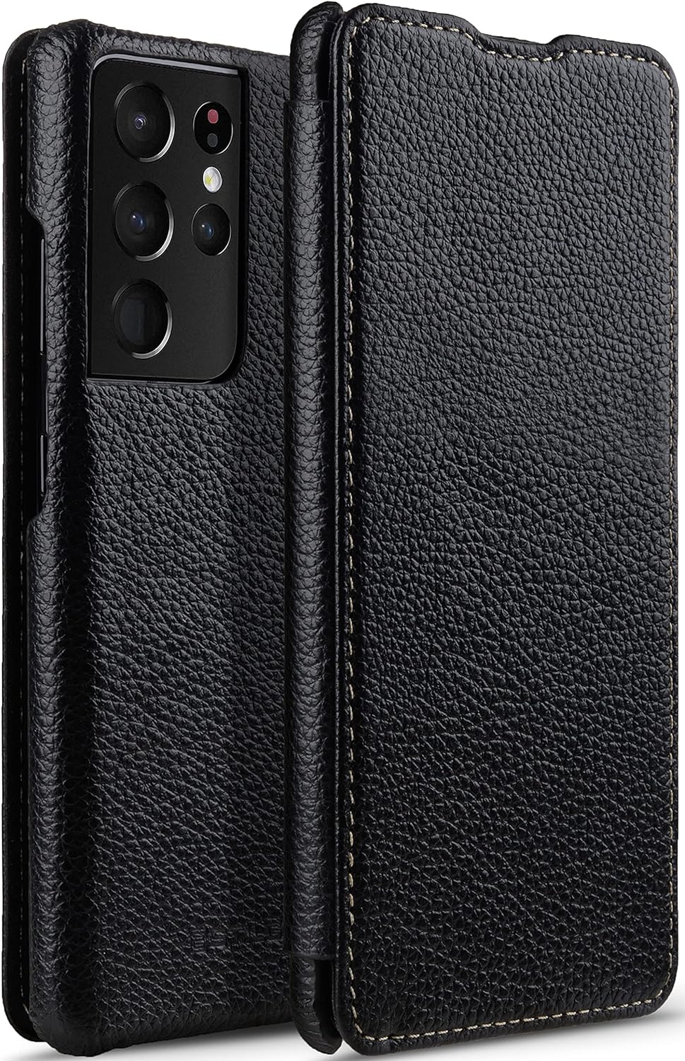 STILGUT Book Case kompatibel mit Samsung Galaxy S21 Ultra 5G Hülle aus Leder zum Klappen, Klapphülle