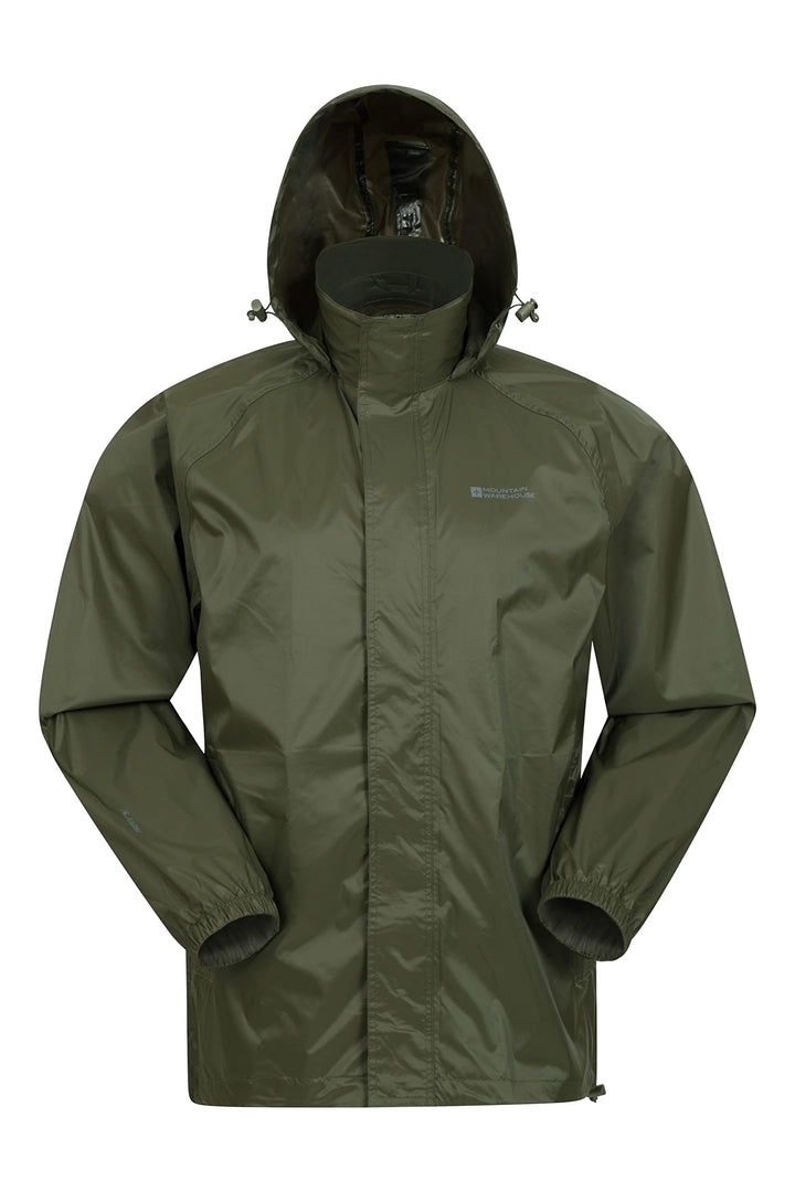 Mountain Warehouse Pakka Herren Wasserdicht Leichte verpackbare Regen Renn Sport Jacke 4XL Khaki, 4X